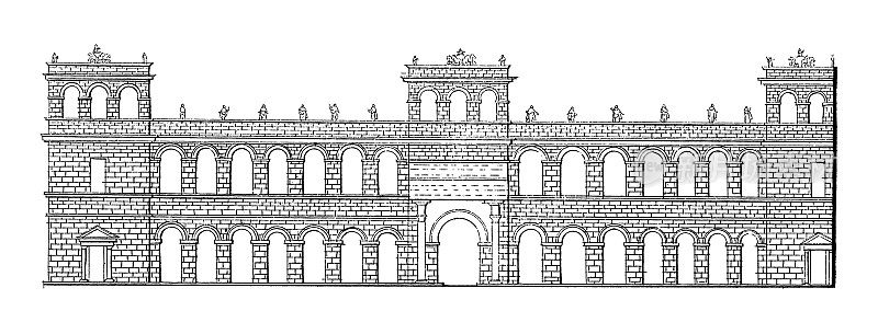 尼禄马戏团，古罗马|仿古建筑插图